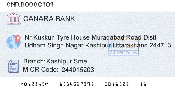 Canara Bank Kashipur SmeBranch 