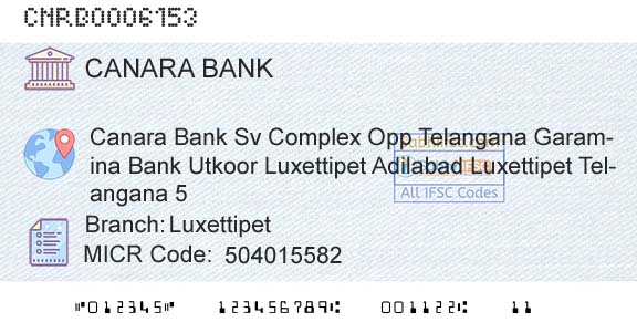 Canara Bank LuxettipetBranch 
