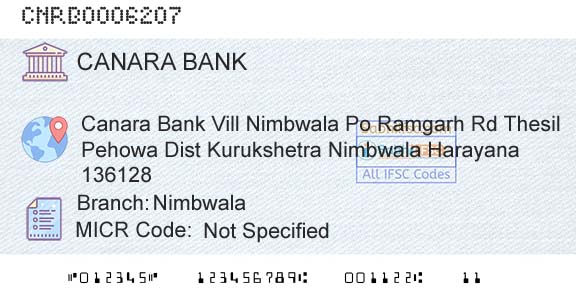 Canara Bank NimbwalaBranch 