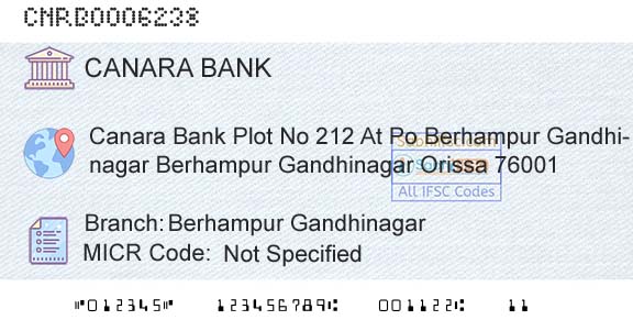 Canara Bank Berhampur GandhinagarBranch 