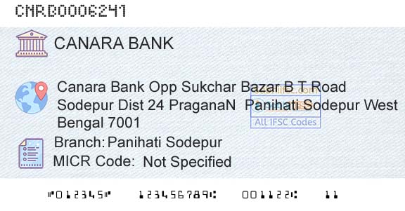Canara Bank Panihati SodepurBranch 
