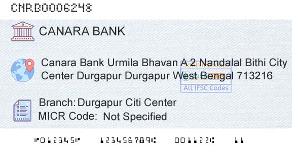 Canara Bank Durgapur Citi CenterBranch 
