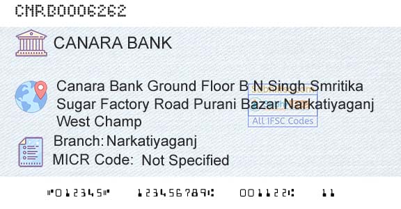 Canara Bank NarkatiyaganjBranch 