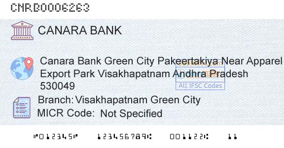 Canara Bank Visakhapatnam Green CityBranch 