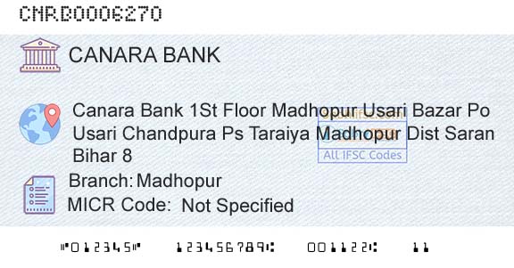 Canara Bank MadhopurBranch 