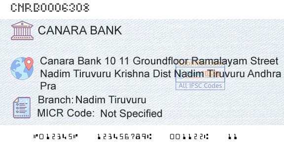 Canara Bank Nadim TiruvuruBranch 