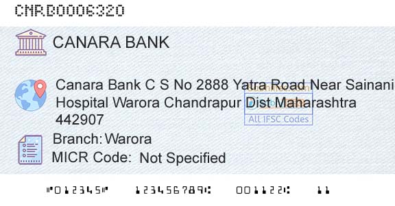 Canara Bank WaroraBranch 
