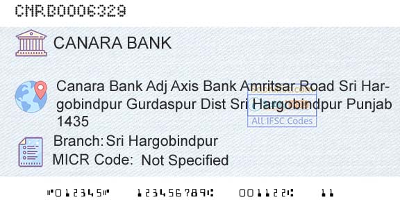 Canara Bank Sri HargobindpurBranch 