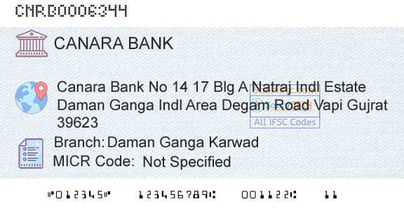 Canara Bank Daman Ganga KarwadBranch 