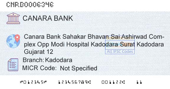 Canara Bank KadodaraBranch 
