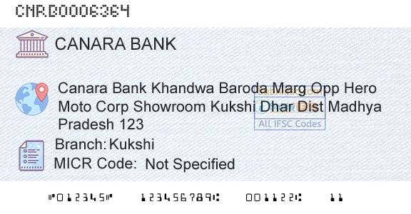 Canara Bank KukshiBranch 