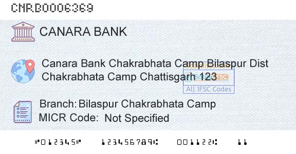 Canara Bank Bilaspur Chakrabhata CampBranch 