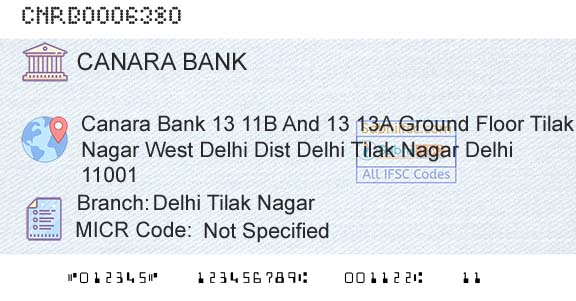 Canara Bank Delhi Tilak NagarBranch 