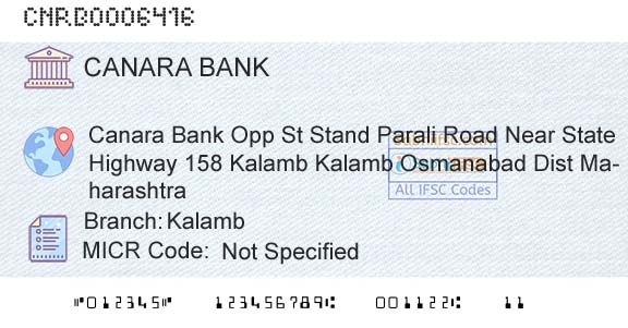 Canara Bank KalambBranch 
