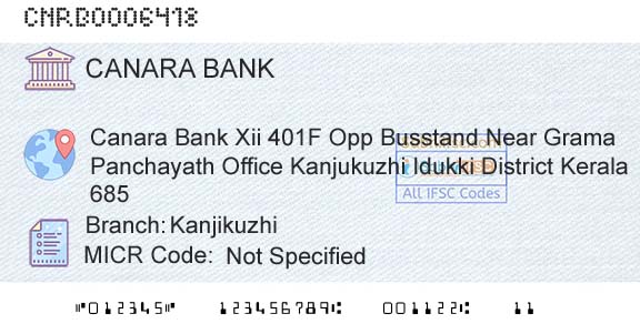 Canara Bank KanjikuzhiBranch 