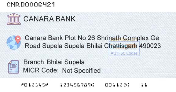 Canara Bank Bhilai SupelaBranch 