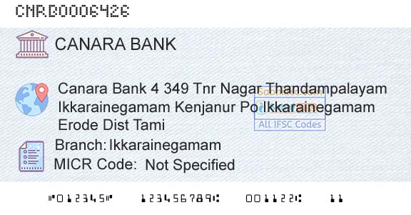 Canara Bank IkkarainegamamBranch 