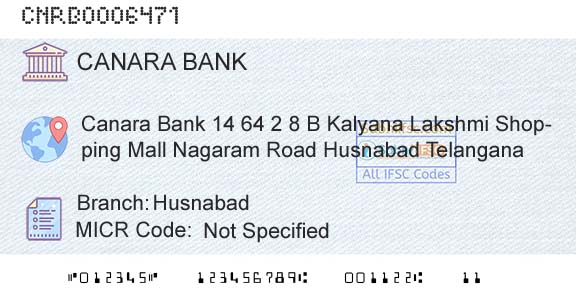 Canara Bank HusnabadBranch 