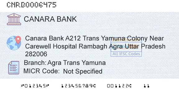Canara Bank Agra Trans YamunaBranch 