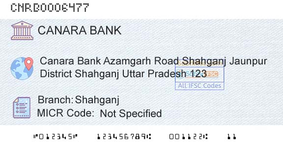 Canara Bank ShahganjBranch 
