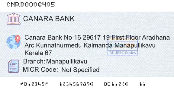 Canara Bank ManapullikavuBranch 
