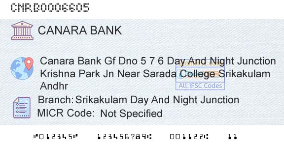 Canara Bank Srikakulam Day And Night JunctionBranch 