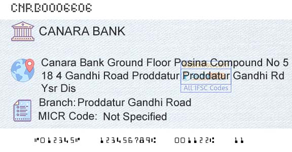 Canara Bank Proddatur Gandhi RoadBranch 