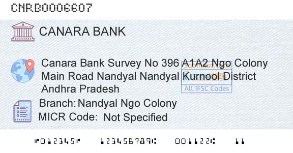 Canara Bank Nandyal Ngo ColonyBranch 