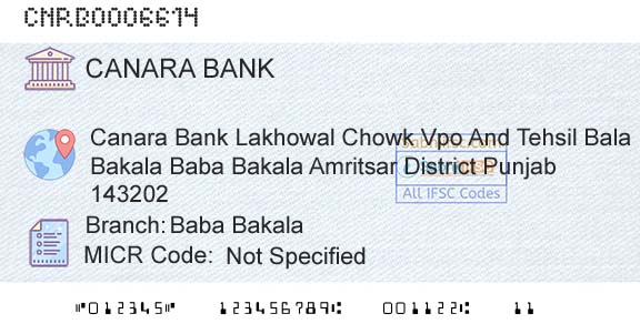 Canara Bank Baba BakalaBranch 