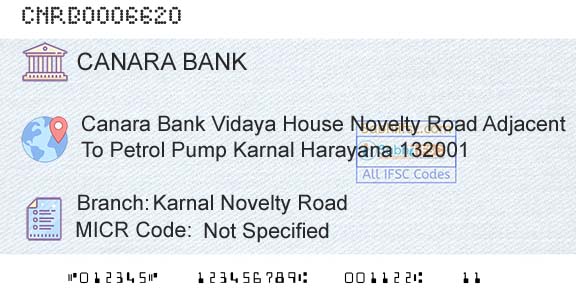 Canara Bank Karnal Novelty RoadBranch 