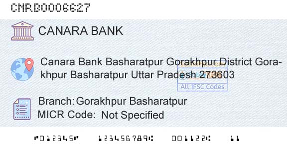 Canara Bank Gorakhpur BasharatpurBranch 