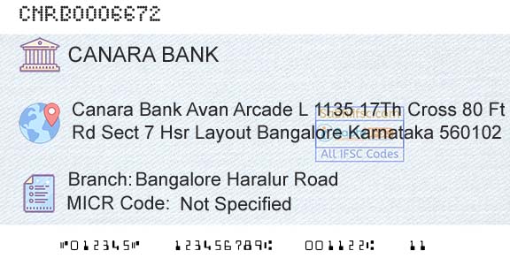 Canara Bank Bangalore Haralur RoadBranch 