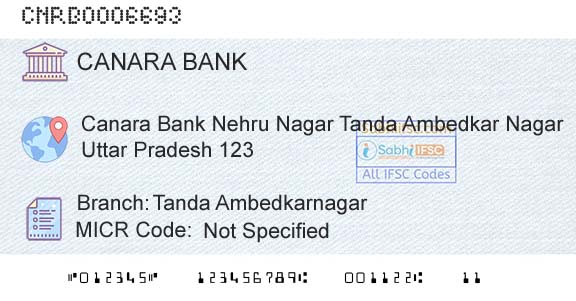 Canara Bank Tanda AmbedkarnagarBranch 