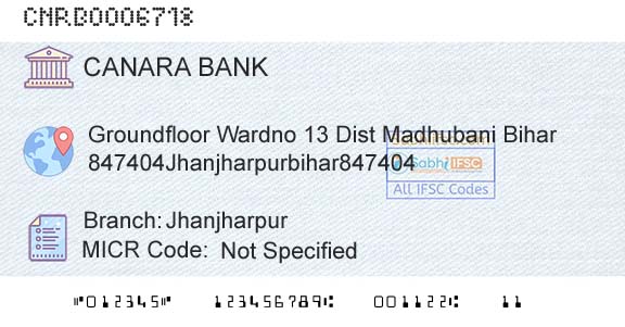 Canara Bank JhanjharpurBranch 