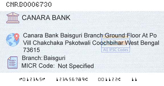 Canara Bank BaisguriBranch 