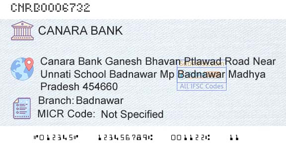 Canara Bank BadnawarBranch 