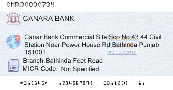 Canara Bank Bathinda Feet RoadBranch 