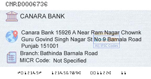 Canara Bank Bathinda Barnala RoadBranch 