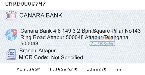 Canara Bank AttapurBranch 