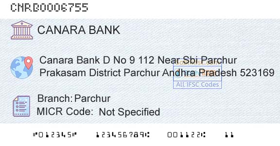 Canara Bank ParchurBranch 