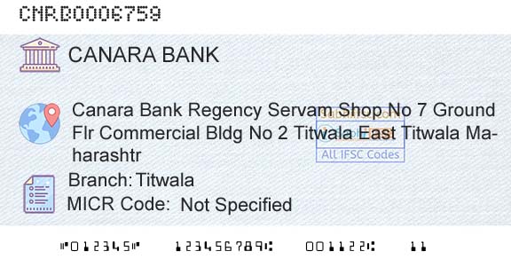 Canara Bank TitwalaBranch 