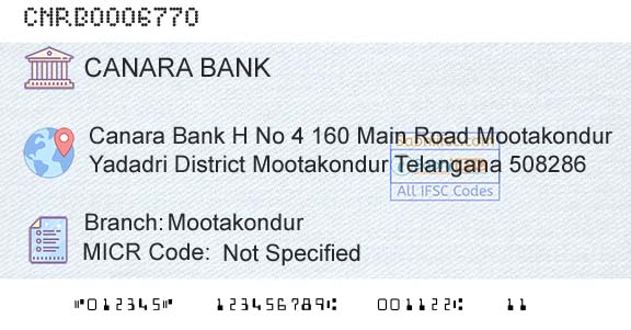 Canara Bank MootakondurBranch 