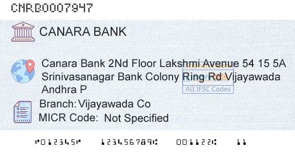 Canara Bank Vijayawada CoBranch 
