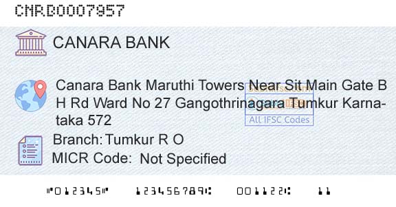 Canara Bank Tumkur R OBranch 