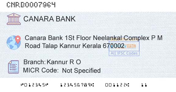 Canara Bank Kannur R OBranch 