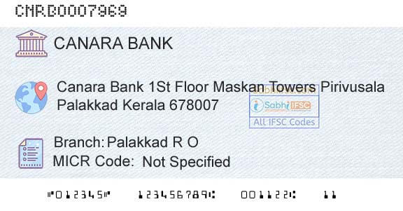 Canara Bank Palakkad R OBranch 