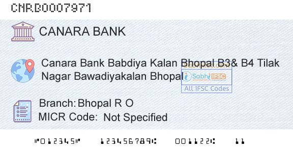 Canara Bank Bhopal R OBranch 