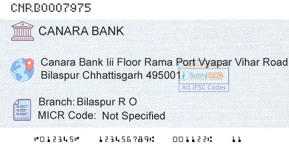Canara Bank Bilaspur R OBranch 
