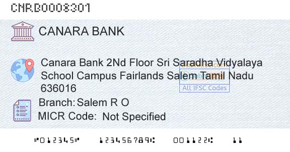 Canara Bank Salem R OBranch 