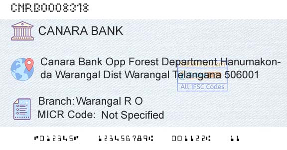 Canara Bank Warangal R OBranch 
